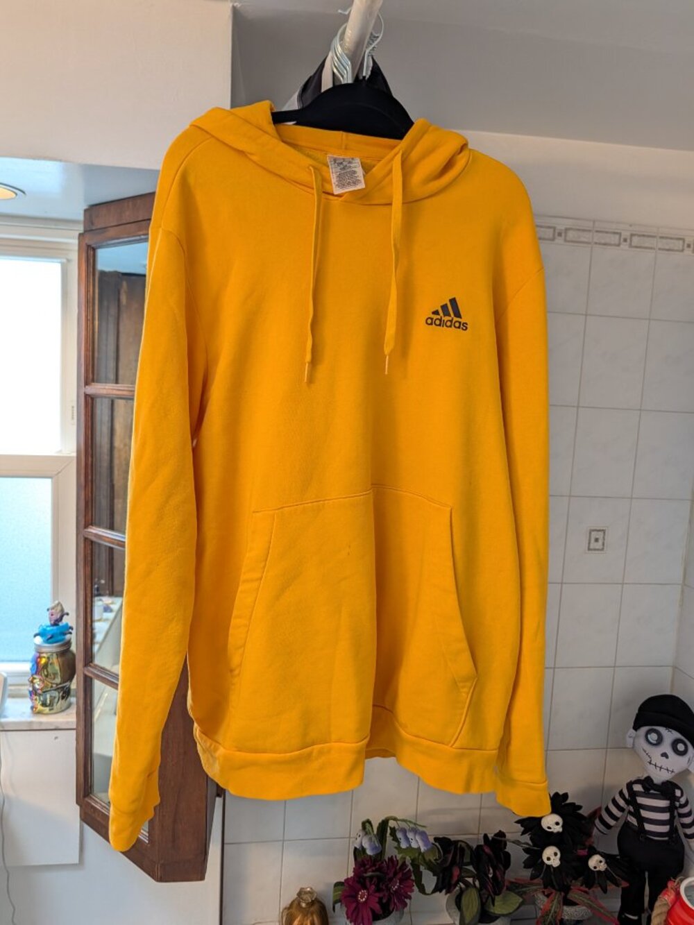 Adidas Gold Yellow Pullover Hoodie Size XL